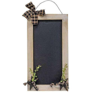 Hanging White Chalkboard w/Stars & Berries - The Fox Decor